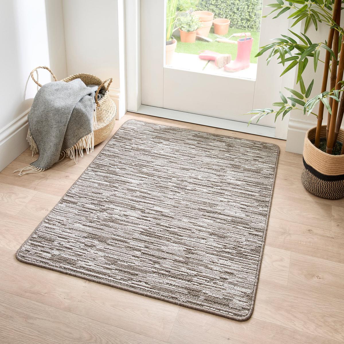 Marvel Boucle Broken Stripe Washable Rug Broken Stripe Natural – image 1