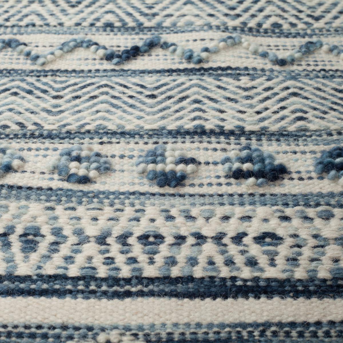 Nia Bobble Wool 60cm x 230cm Runner Blue – image 3