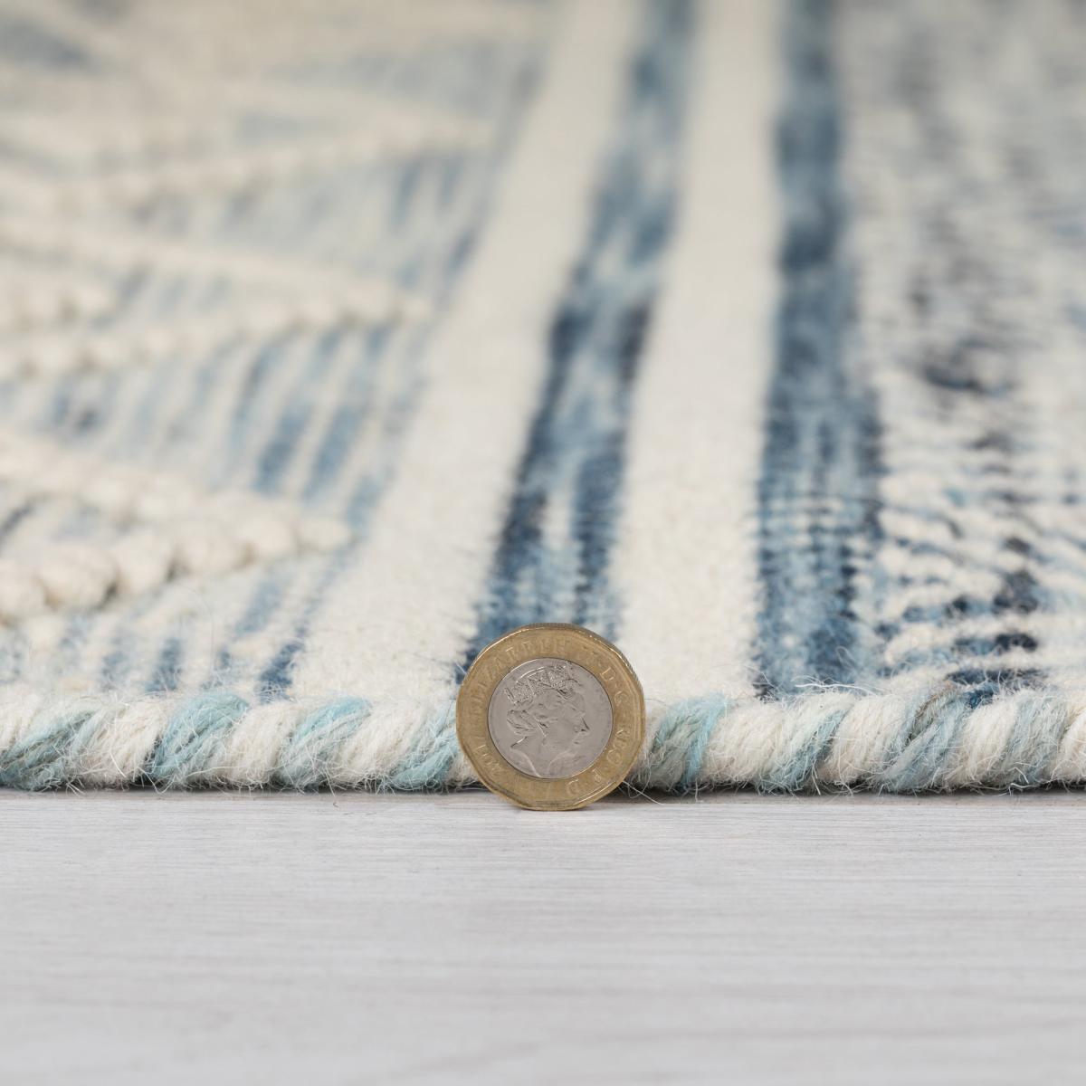 Nia Bobble Wool 60cm x 230cm Runner Blue – image 4