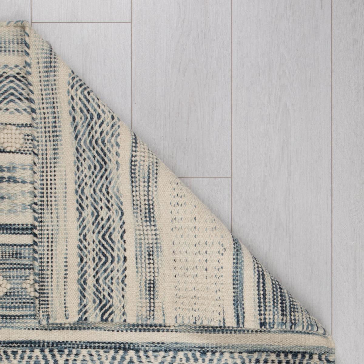 Nia Bobble Wool 60cm x 230cm Runner Blue – image 5