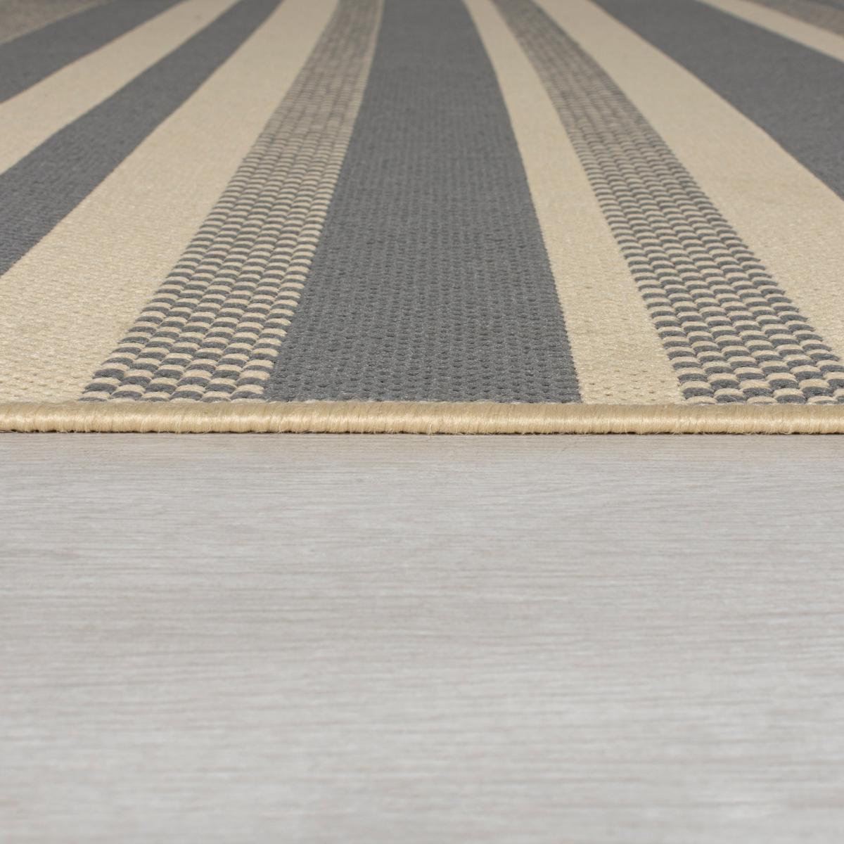 Stripe Indoor Outdoor Runner Light Grey – image 4
