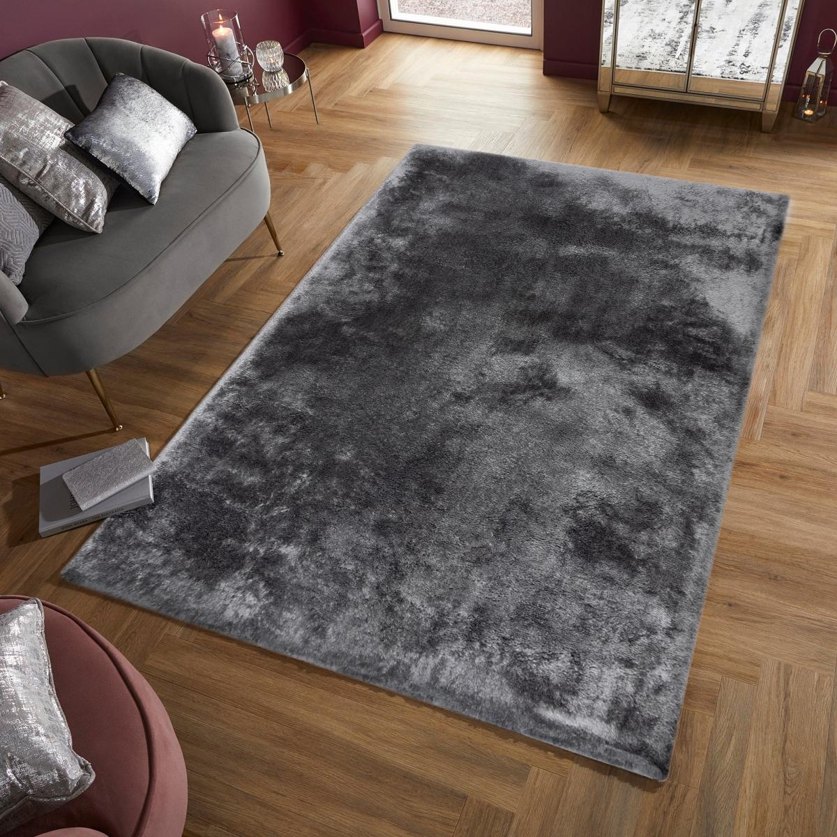 Plush Shaggy Rug Grey – image 1