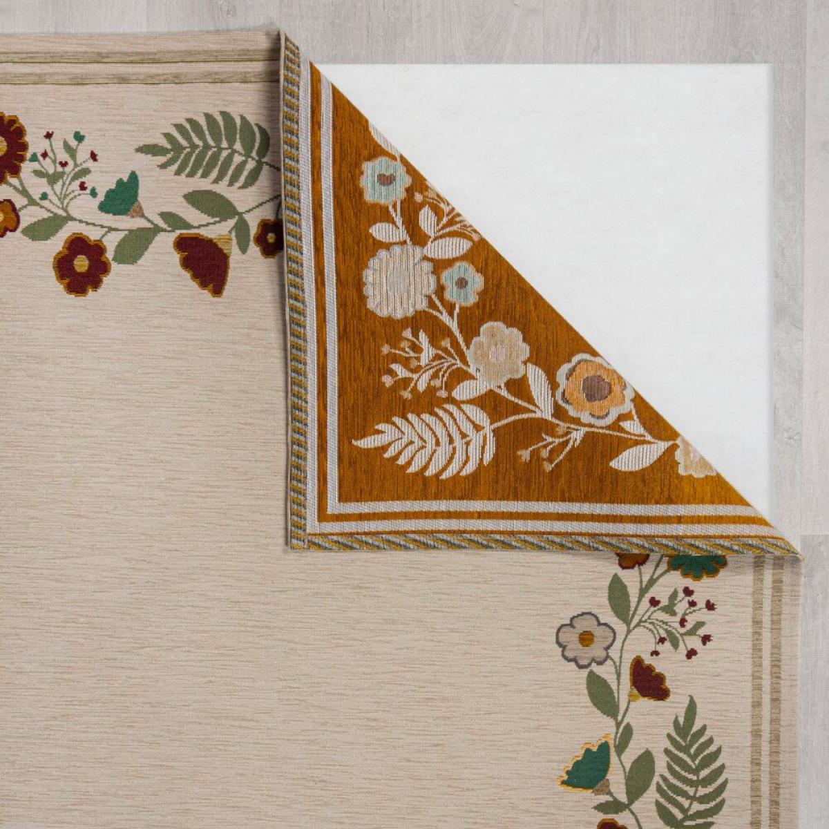 Camellia Floral Border Rug Ivory – image 3