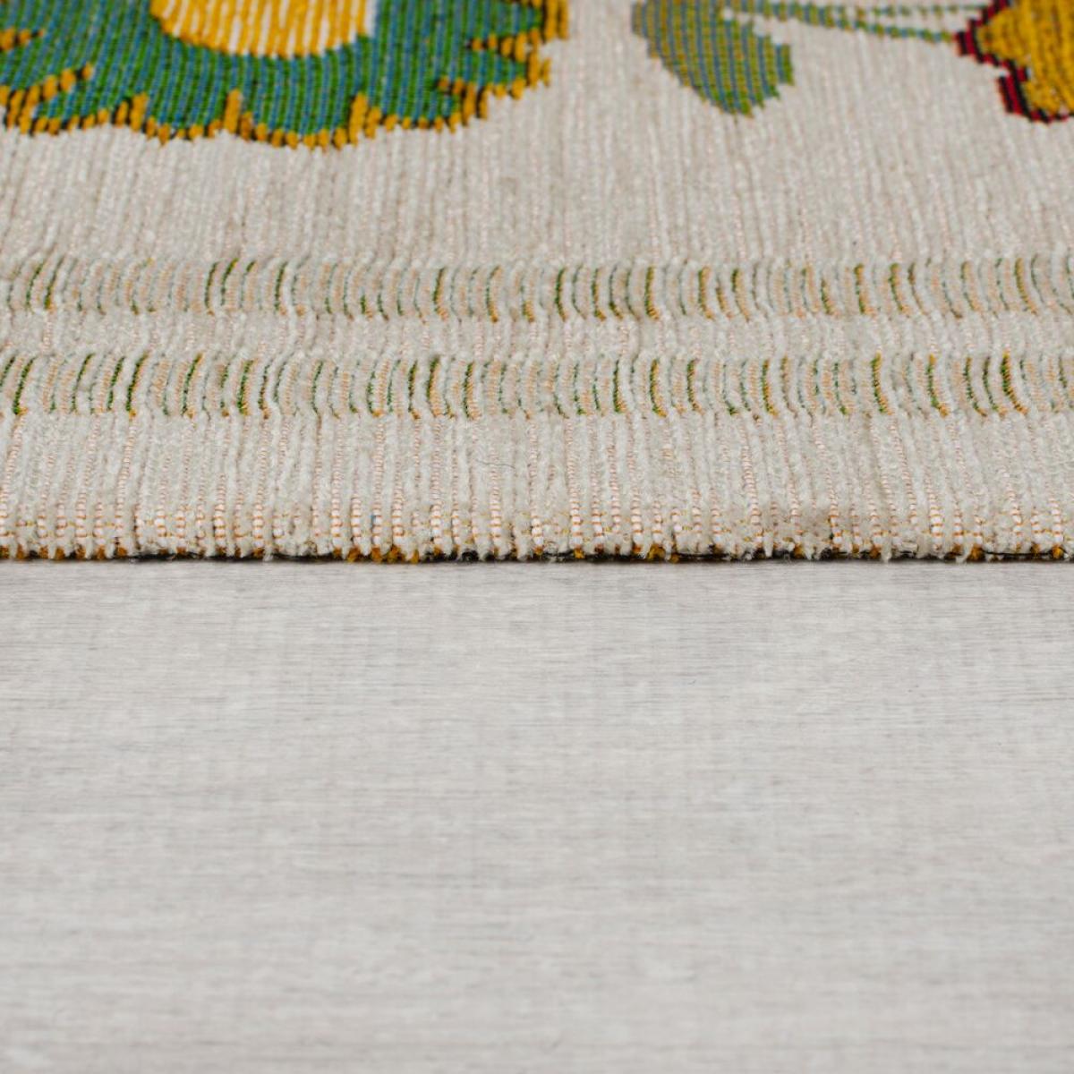 Camellia Floral Border Rug Ivory – image 4