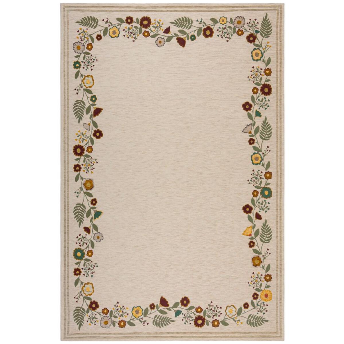 Camellia Floral Border Rug Ivory – image 5