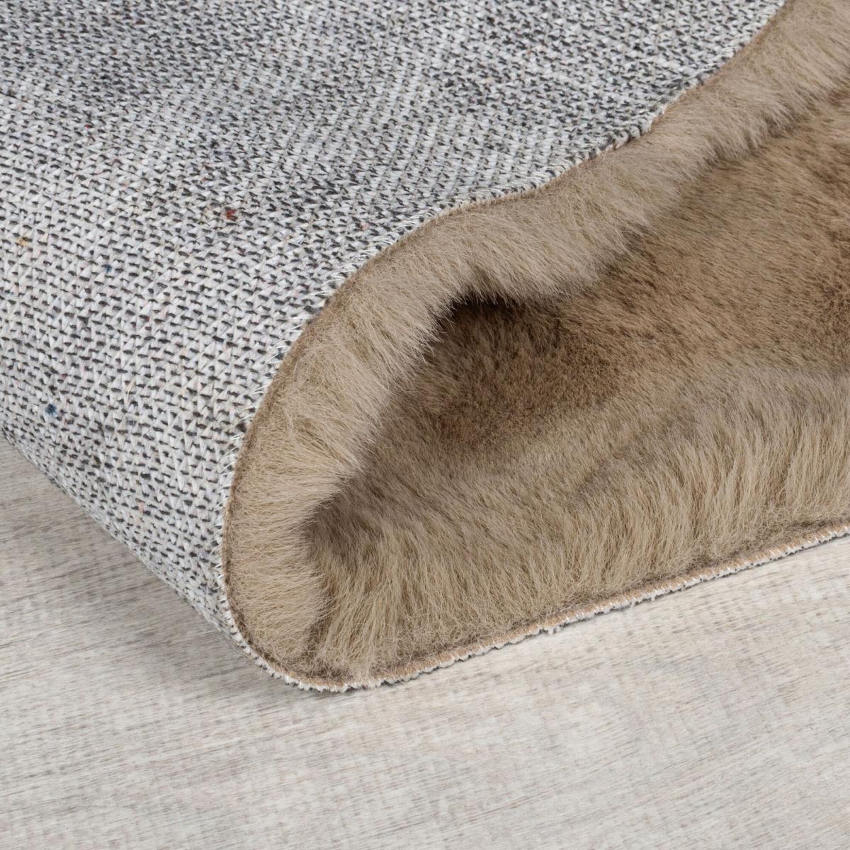 Bubble Washable Faux Fur Rug Dark Natural – image 3