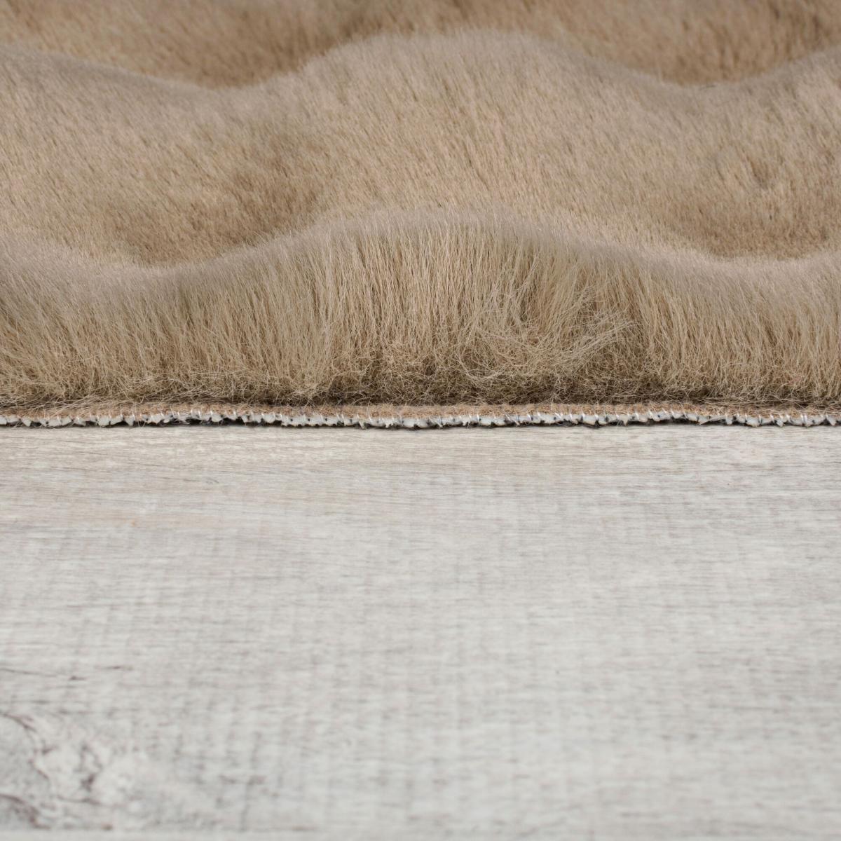 Bubble Washable Faux Fur Rug Dark Natural – image 4