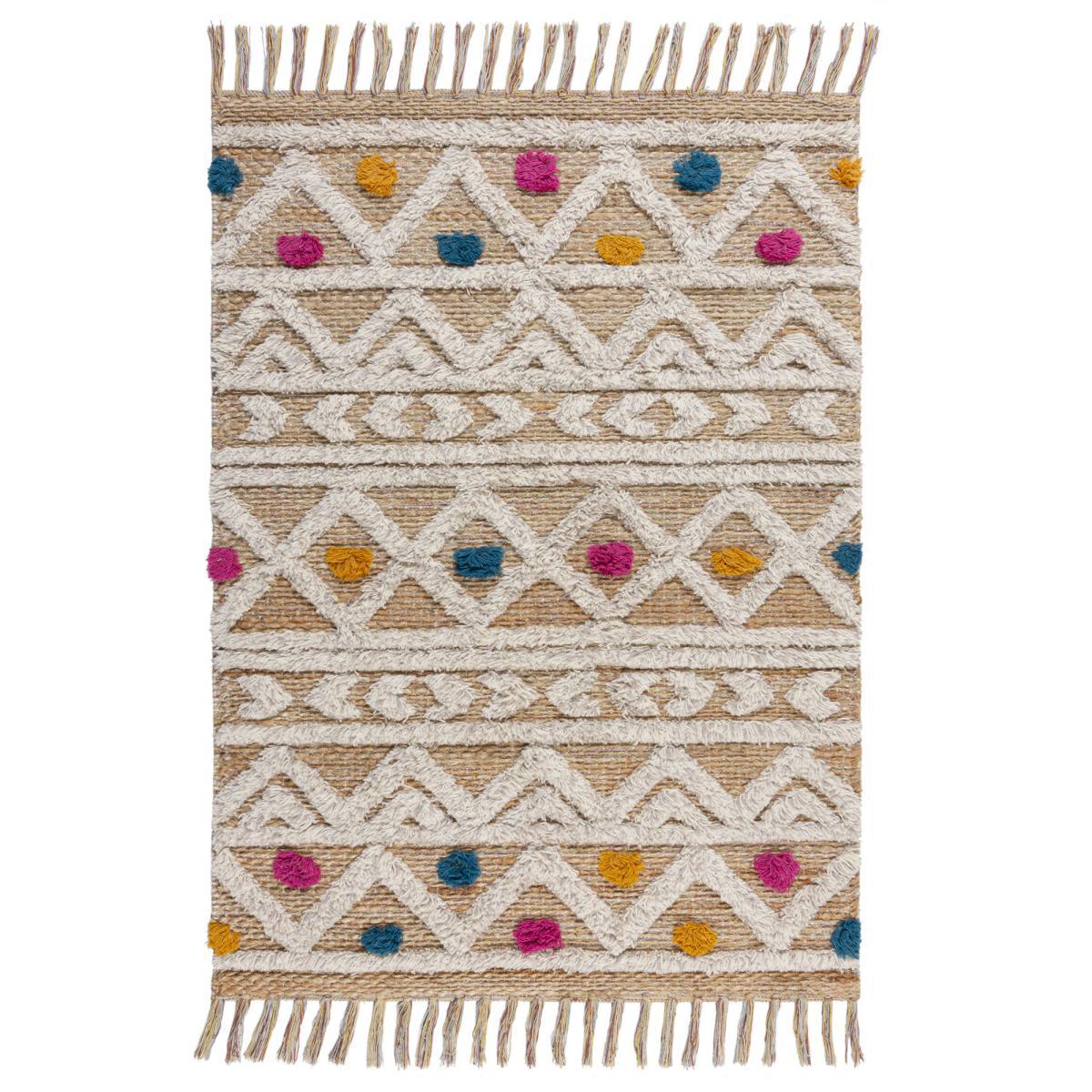 Azami Jute Blend Rug Brown/Blue/White – image 2