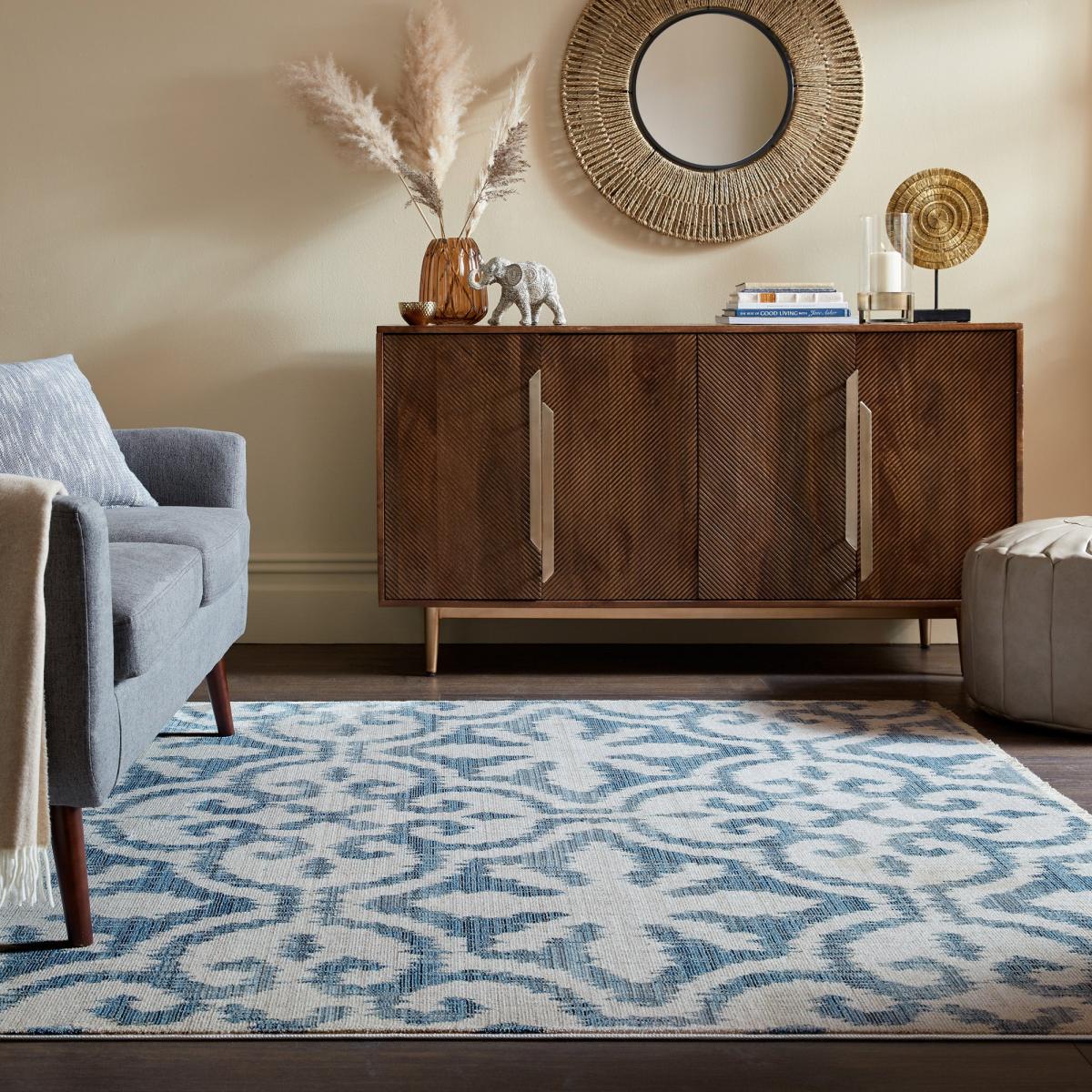Satara Rug Blue/White – image 1