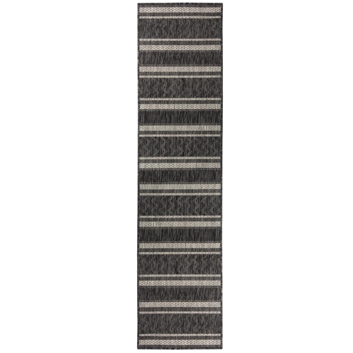 Arya Stripe Indoor Outdoor Runner Black/White – image 2