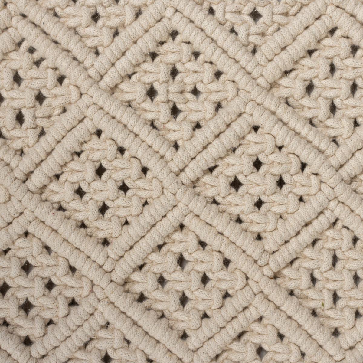 Macrame Cotton 60cm x 110cm Rug Cream – image 3