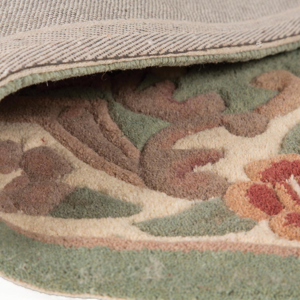 Lotus Premium Aubusson Half Circle Rug Green – image 7