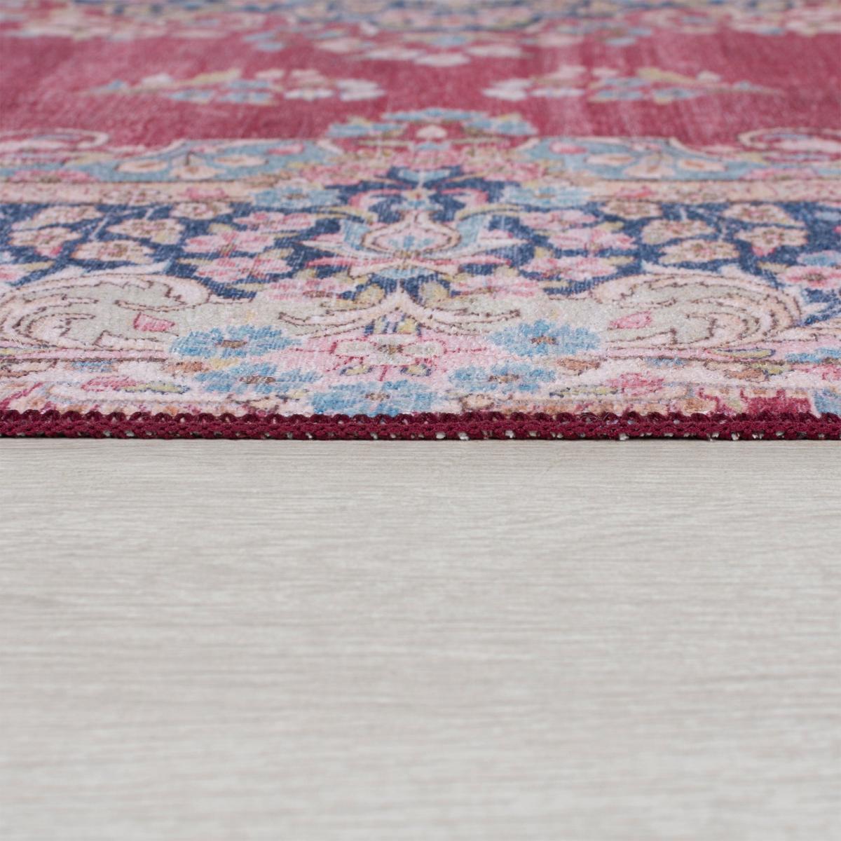 Colby Washable Rug Red/Blue – image 4