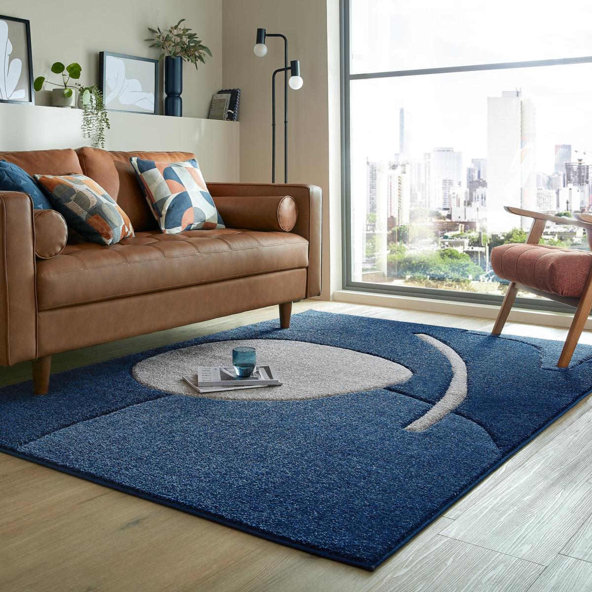 Elements Collage Rug Navy Blue/Grey – image 1