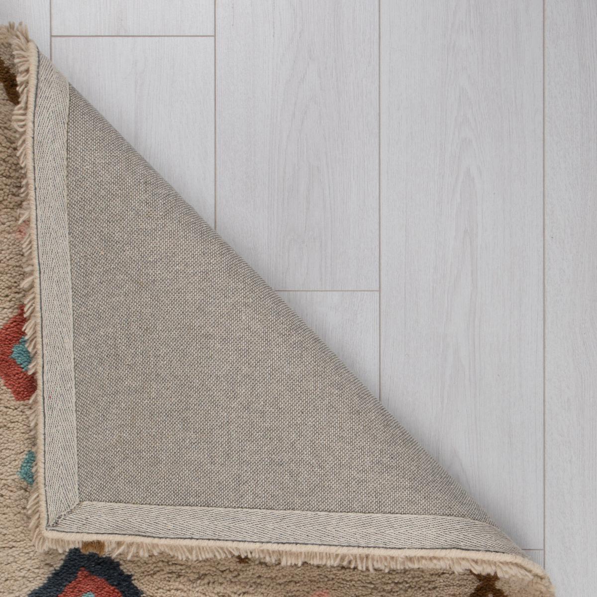 Rita Moroccan Wool Shaggy Rug Cream, Blue and Yellow – image 4