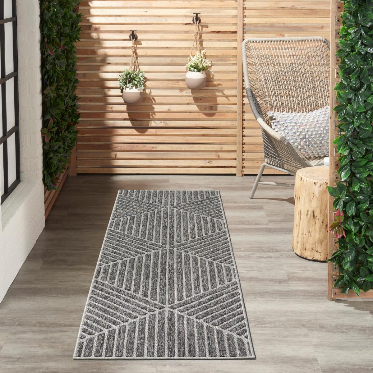 Cozumel Stripe Indoor Outdoor Runner Cozumel Stripe Grey – image 3