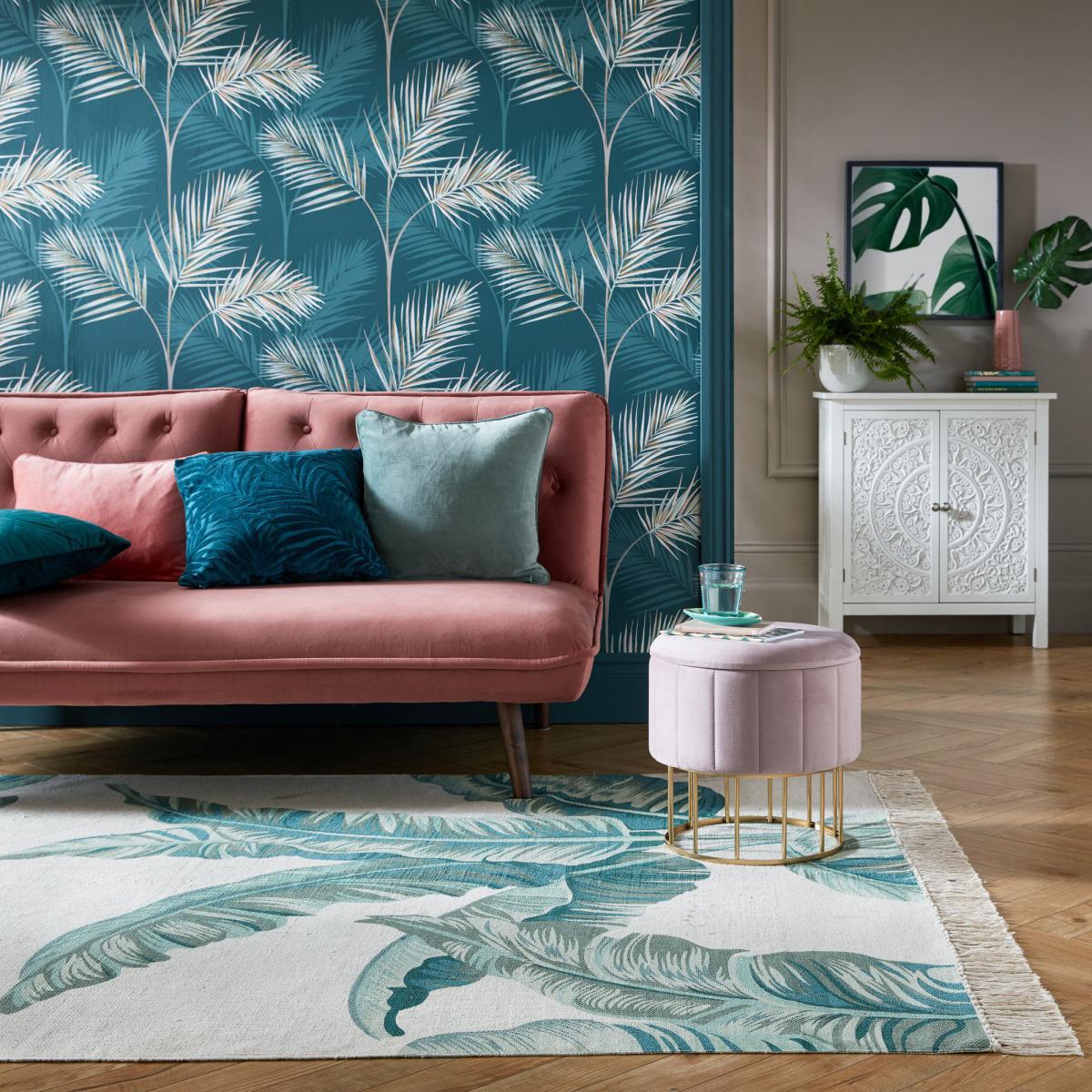 Banana Leaf Rug Cream and Green – image 1