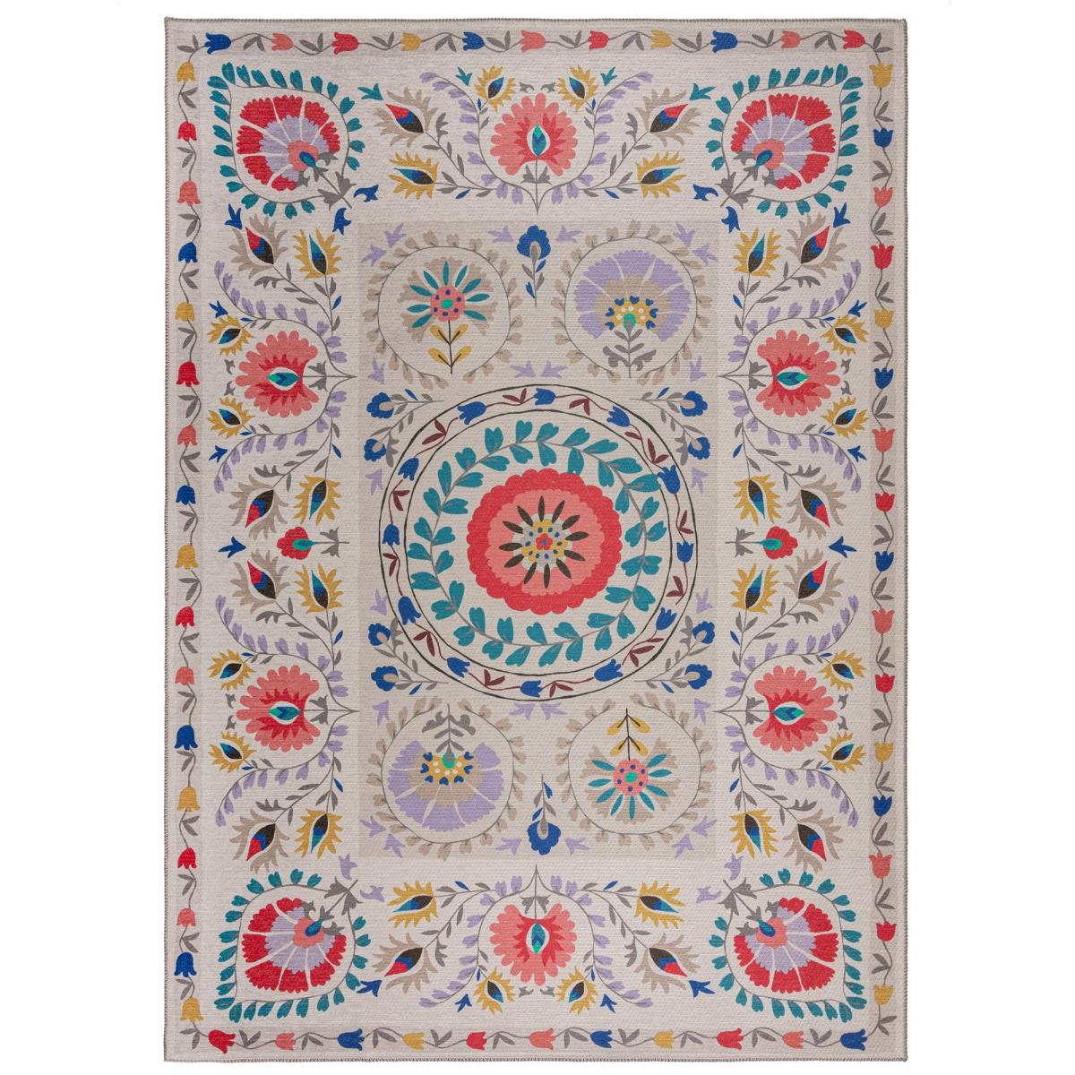 Hani Floral Washable Rug MultiColoured – image 2