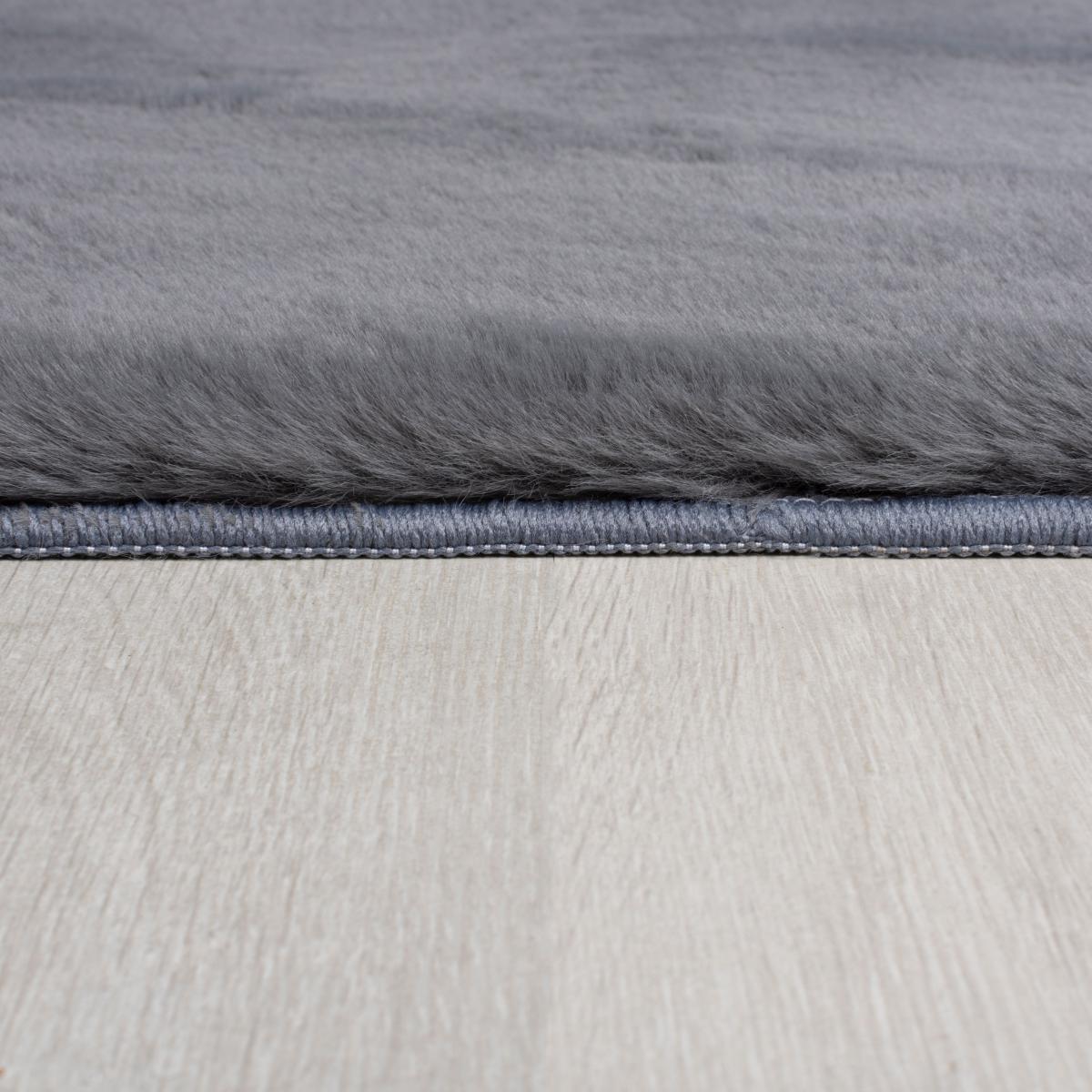 Faux Fur Supersoft Lush Rug Dark Grey – image 4