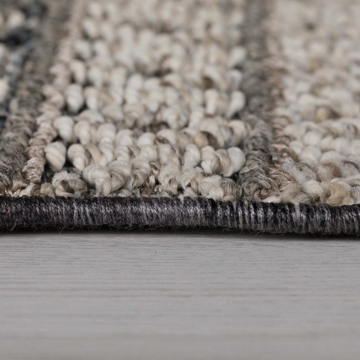 Herne Geometric Rug Grey, Beige and White – image 3