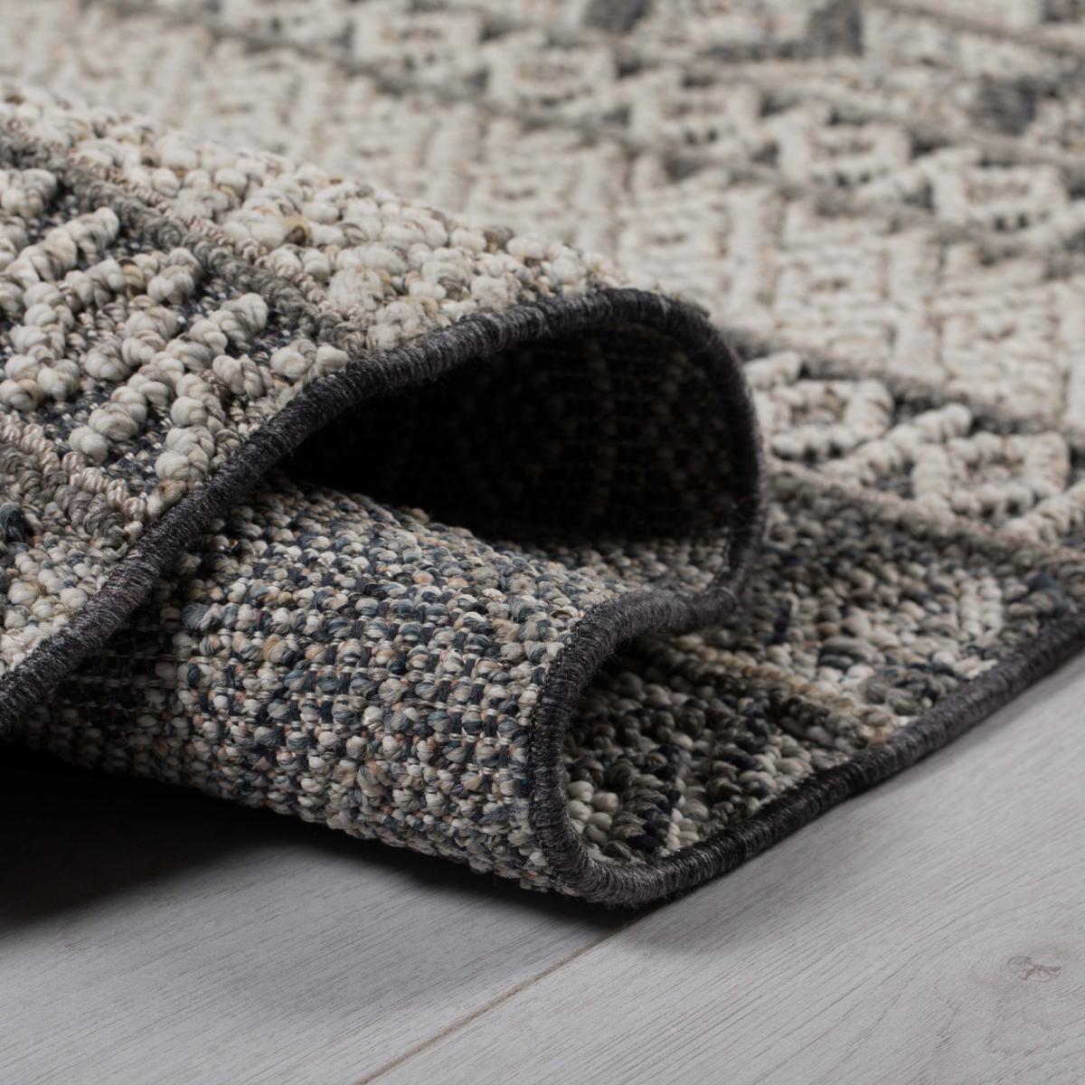 Herne Geometric Rug Grey, Beige and White – image 4