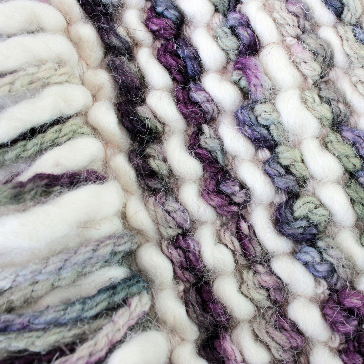 Plum Naiya Wool Hand Woven Rug Multi-Coloured/Purple – image 4