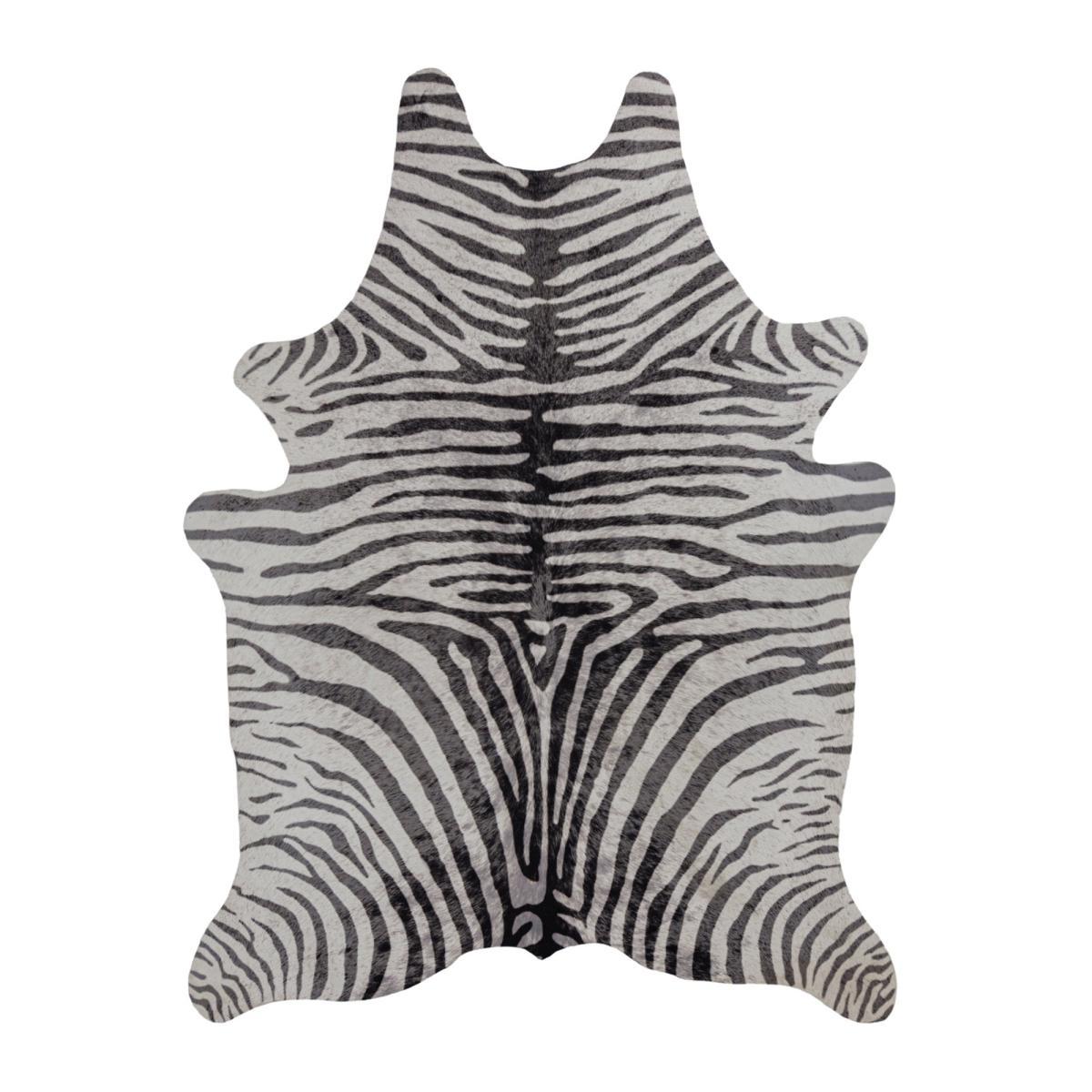 Zebra Print Rug Black and White – image 2