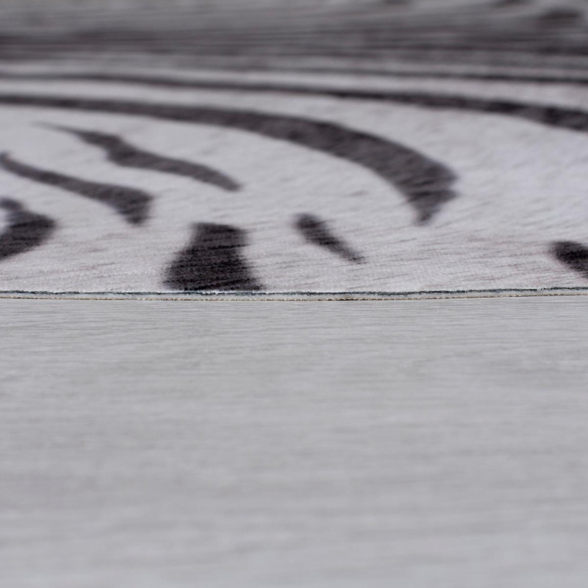 Zebra Print Rug Black and White – image 3