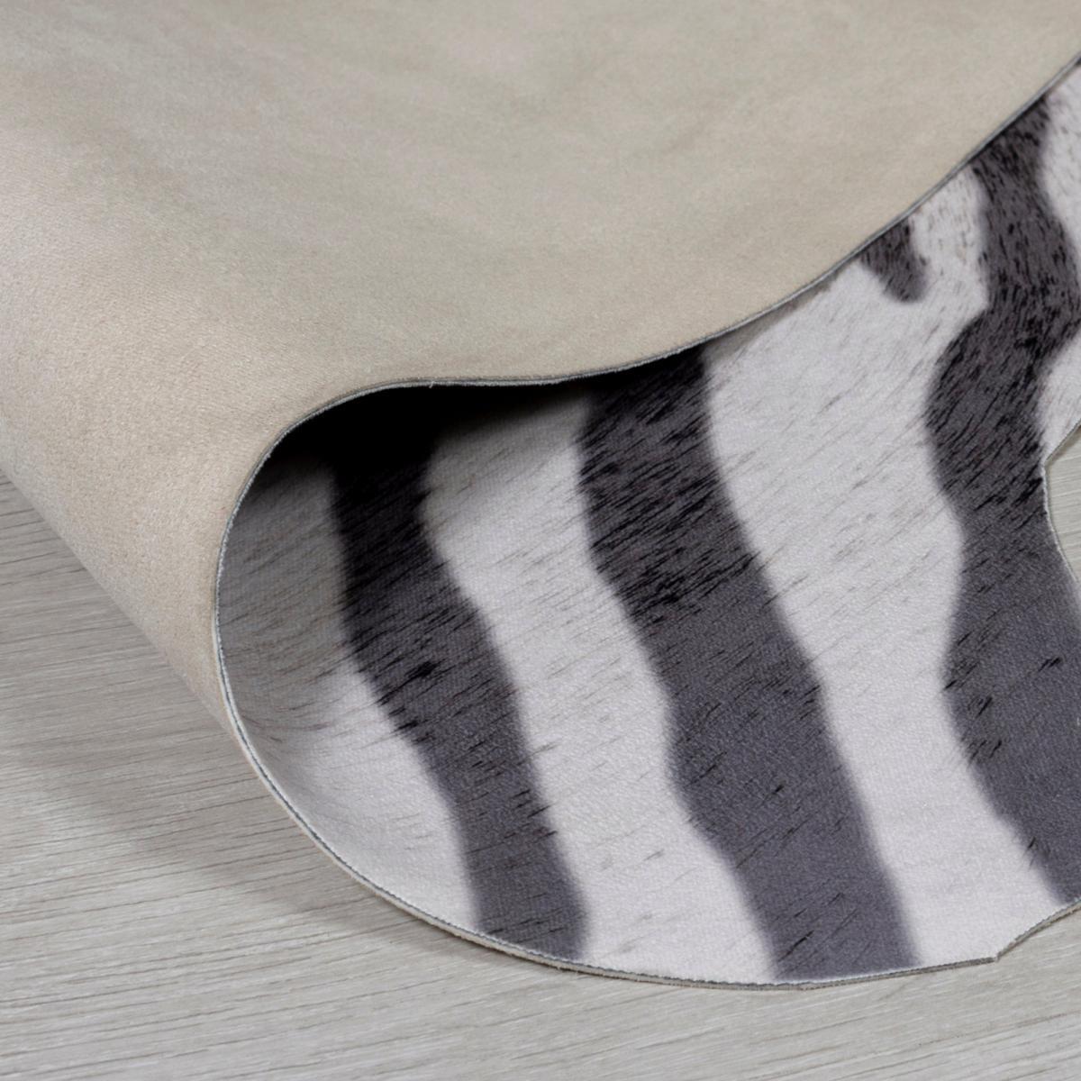 Zebra Print Rug Black and White – image 4