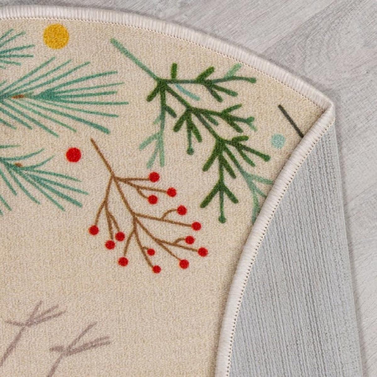 Crafted Wreath Washable Circle Rug – image 3