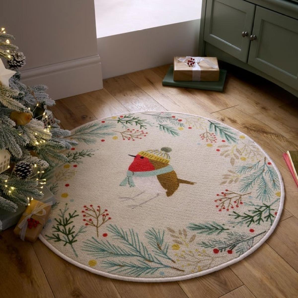 Crafted Wreath Washable Circle Rug – image 1