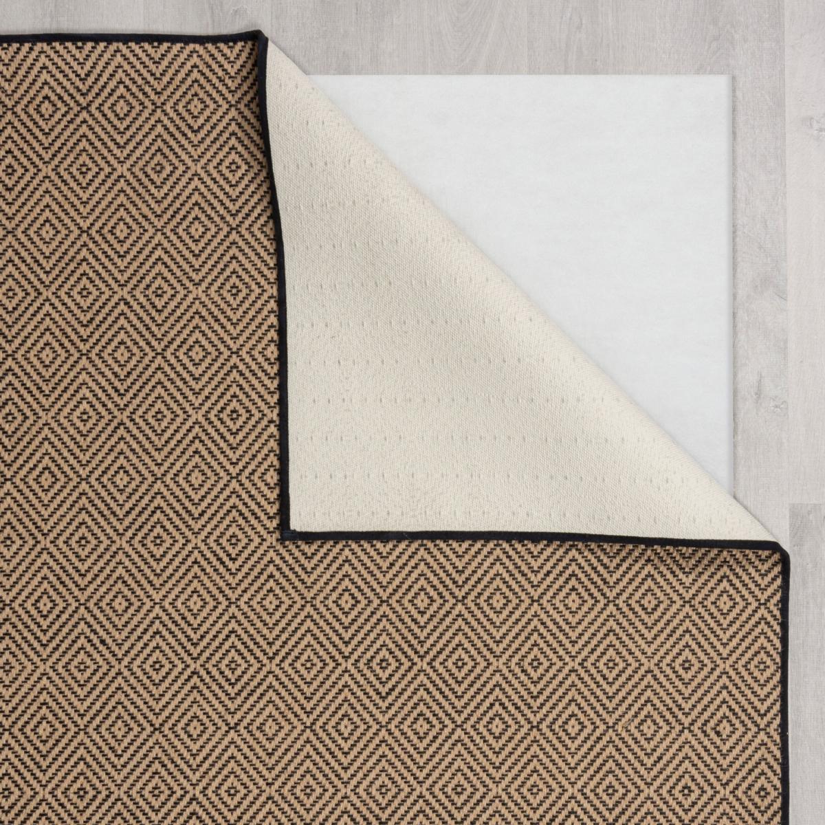 Diamond Jute Border Rug Black – image 3