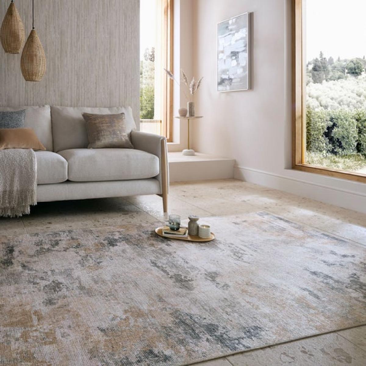 Lila Abstract Washable Rug – image 1