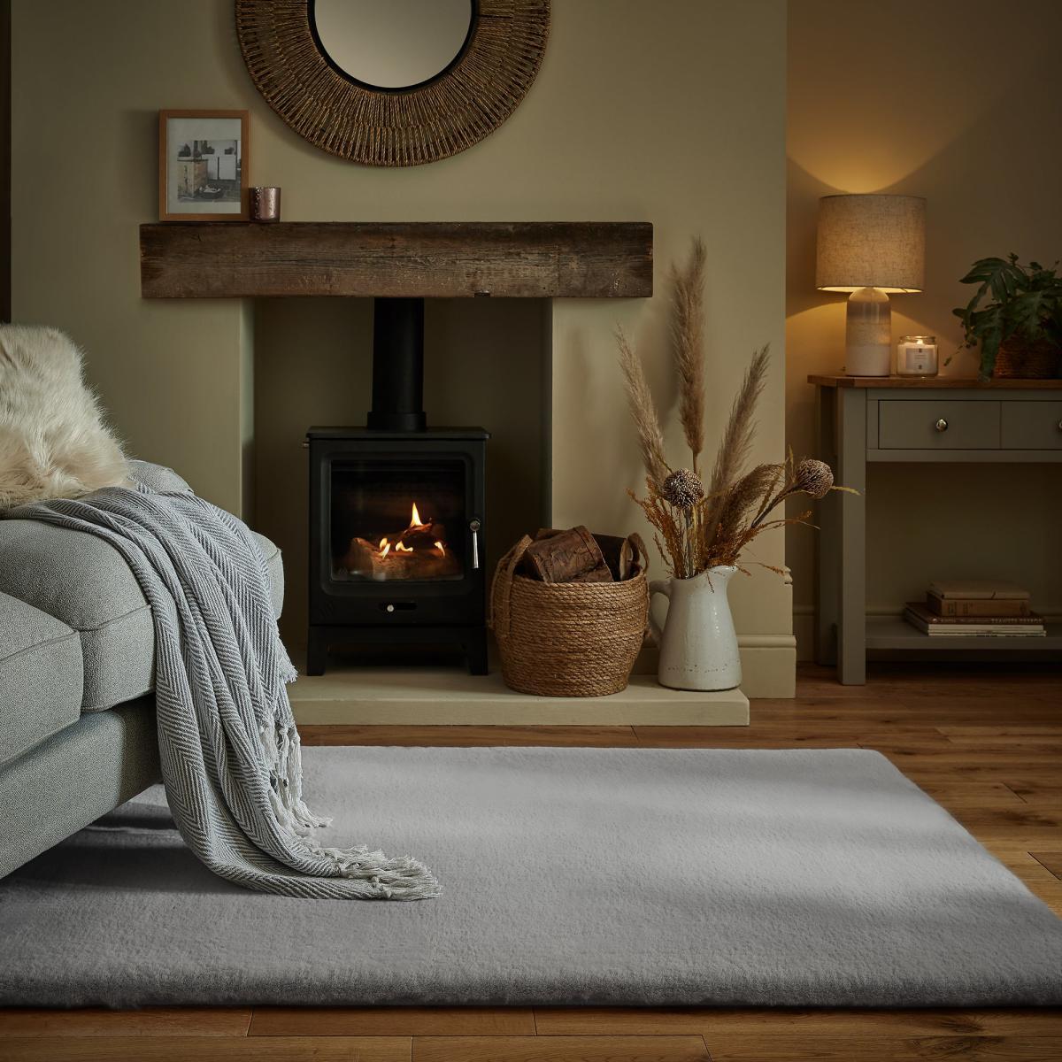 Plush Faux Fur Rug Faux Fur Plush Chateau Grey – image 1