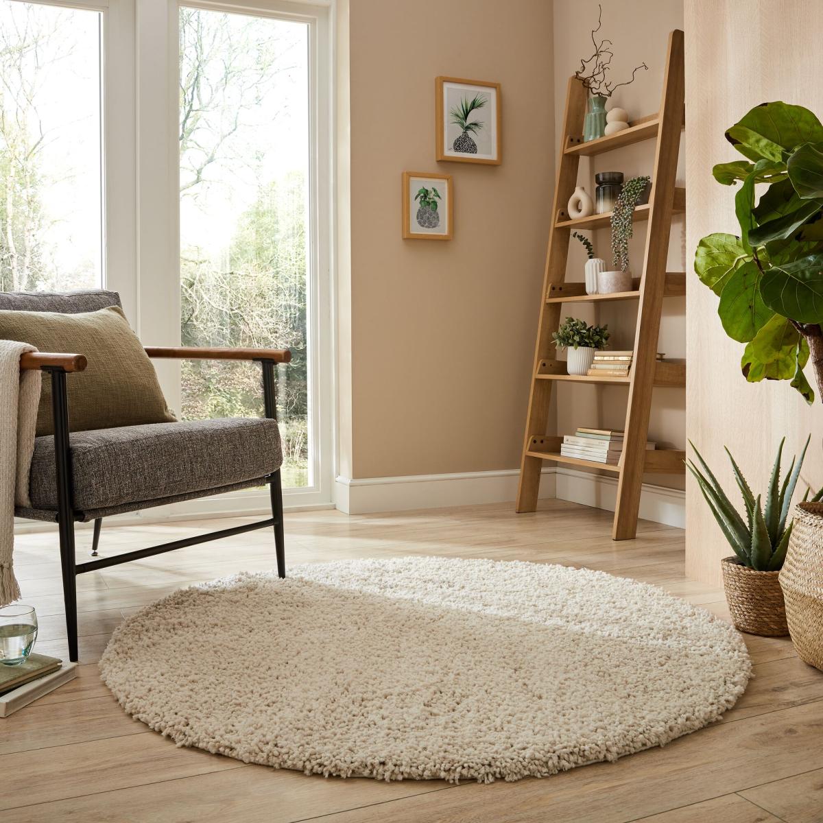 Cloud Washable Shaggy Round Rug Grey – image 2