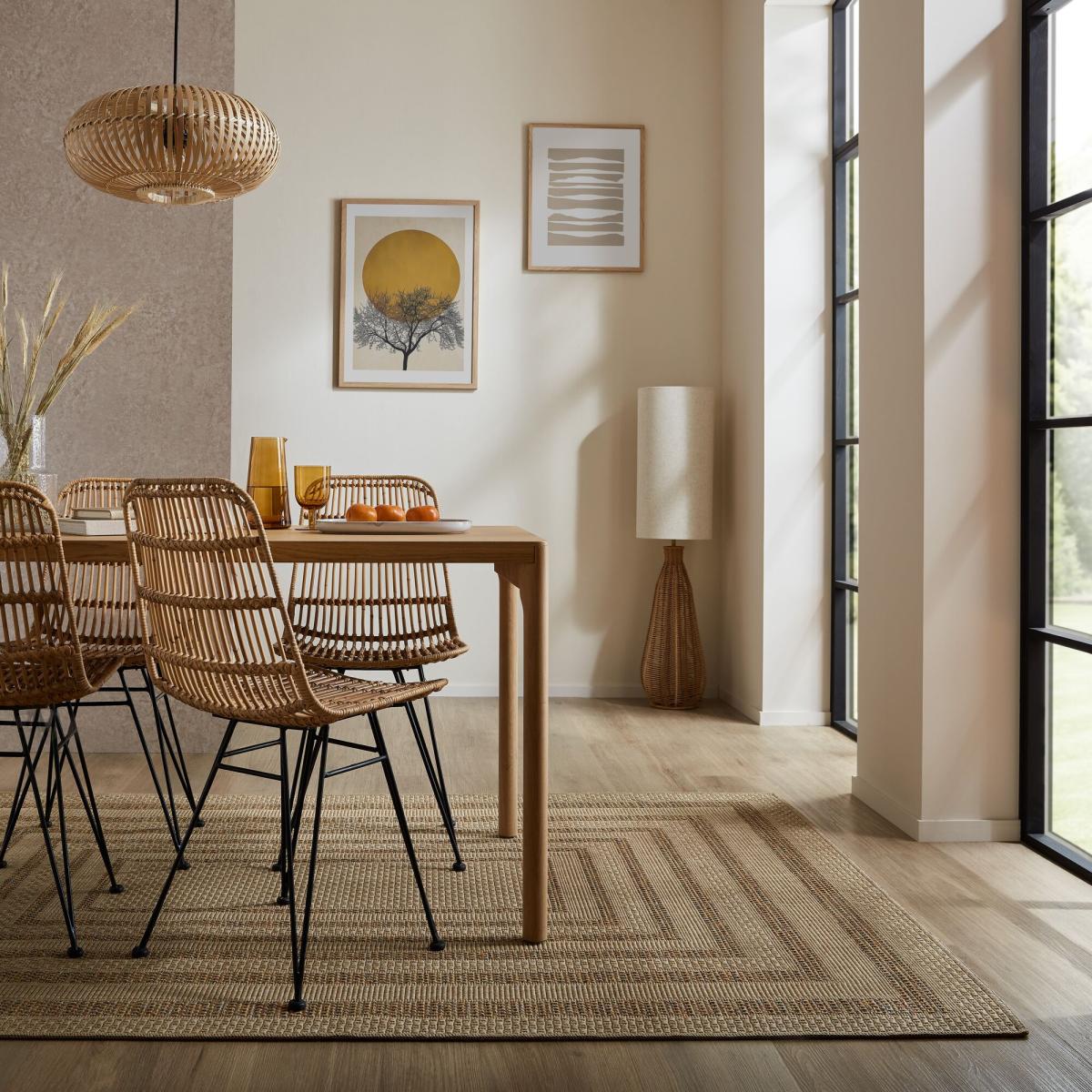 Stripe Border Indoor Outdoor Rectangle Rug – image 5