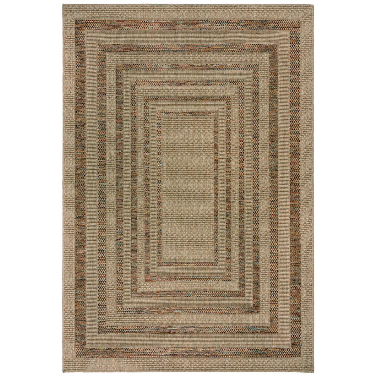 Stripe Border Indoor Outdoor Rectangle Rug – image 6