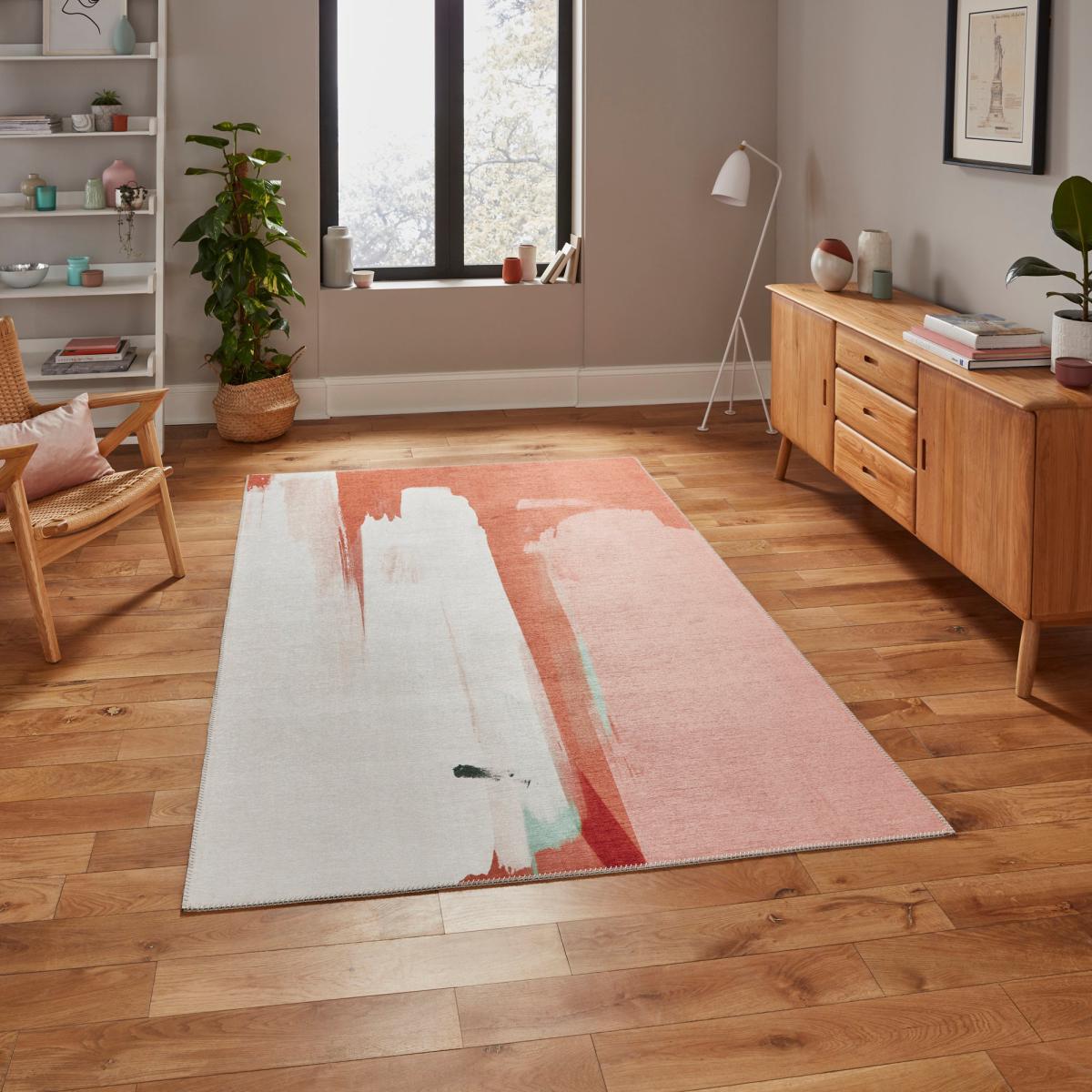 Michelle Collins Abstract Terracotta and Ivory Rug Terracotta – image 1