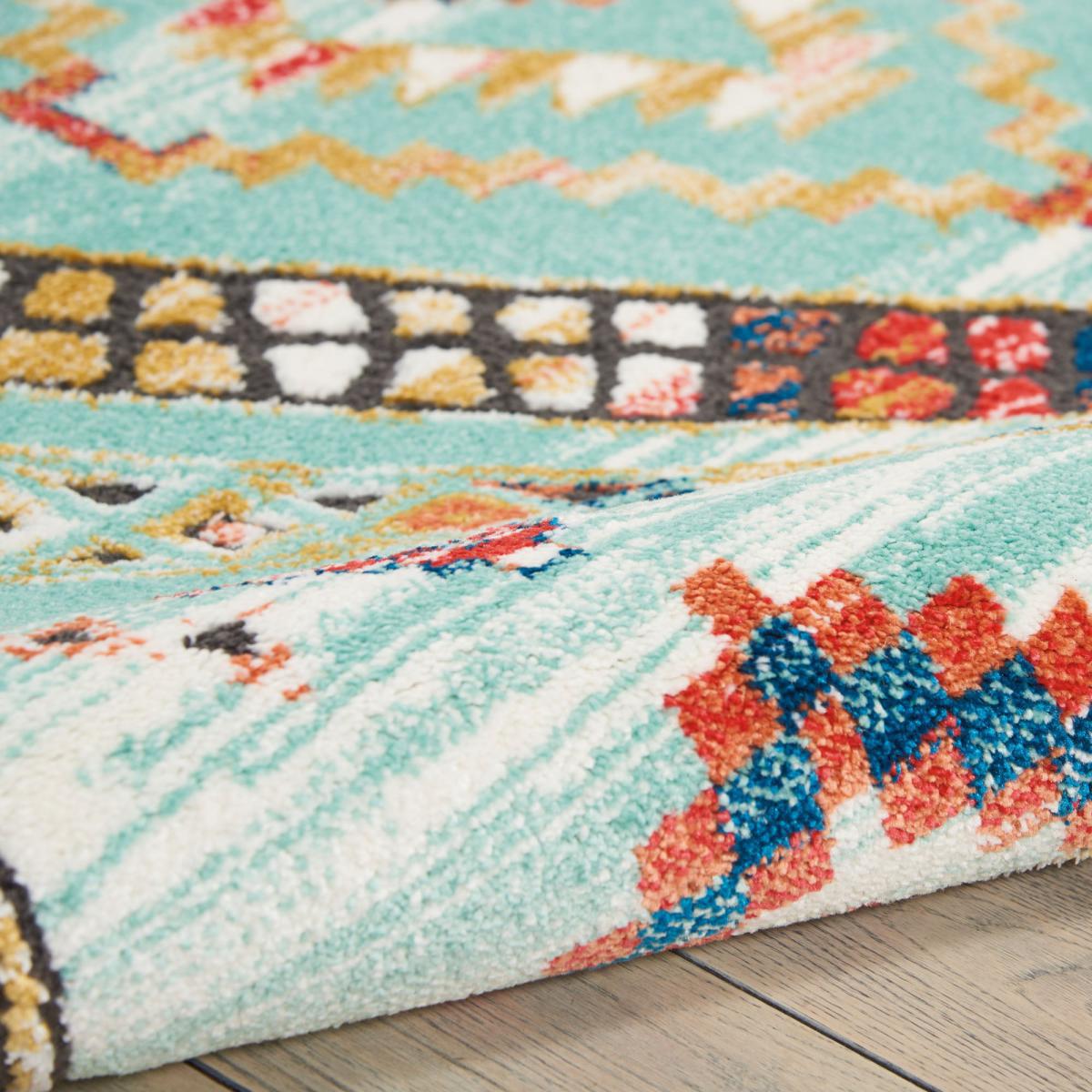 Navajo 2 Rug White/Orange/Blue/Black – image 3
