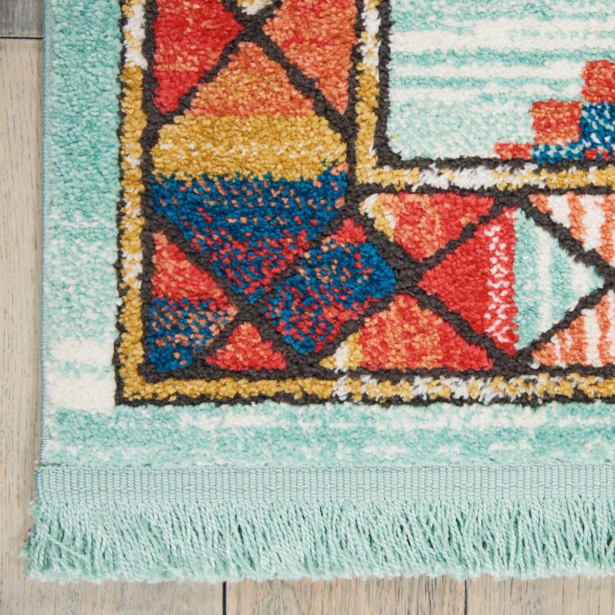 Navajo 2 Rug White/Orange/Blue/Black – image 4