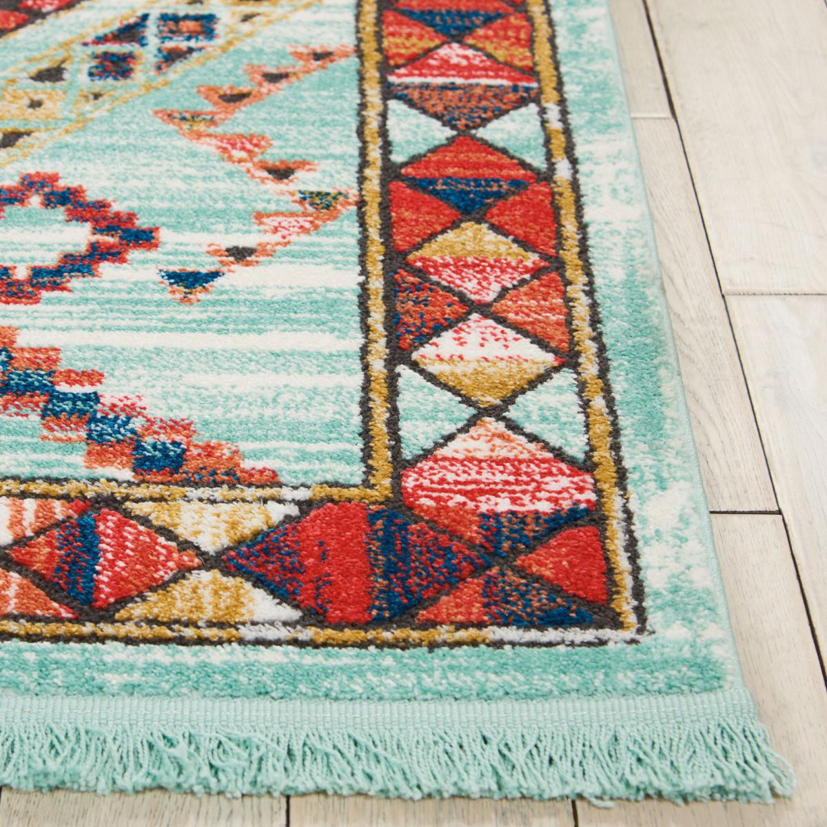 Navajo 2 Rug White/Orange/Blue/Black – image 5