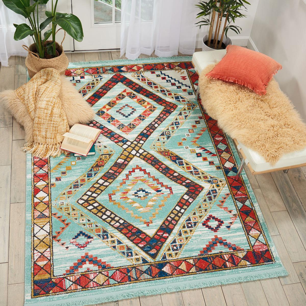 Navajo 2 Rug White/Orange/Blue/Black – image 6