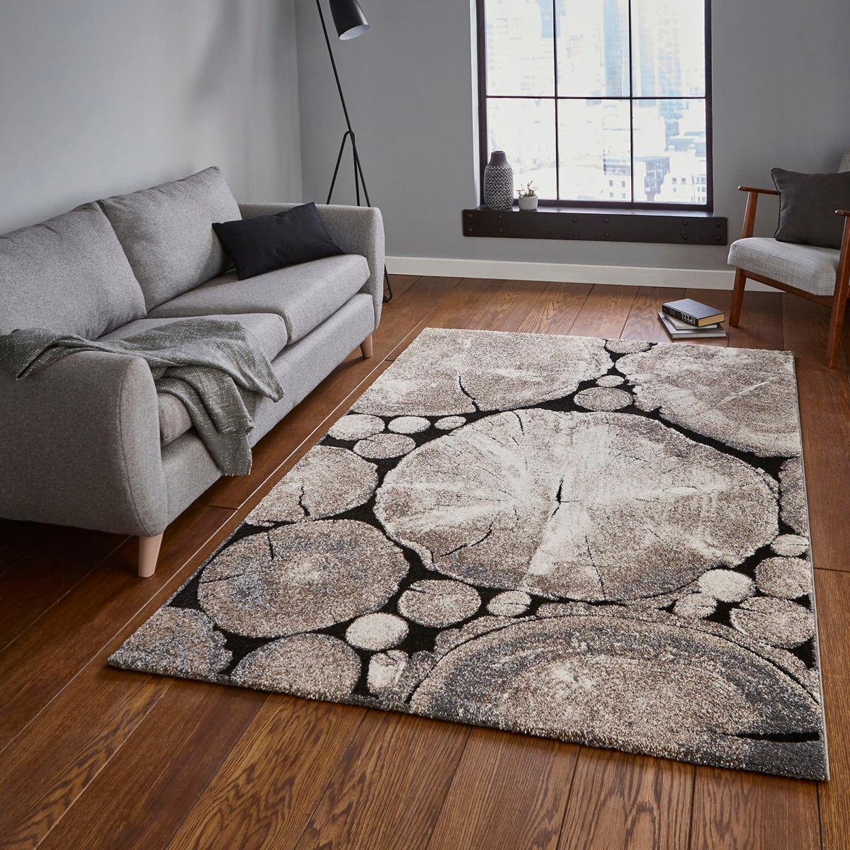 Beige and Black Woodland 6318 Rug Grey – image 2