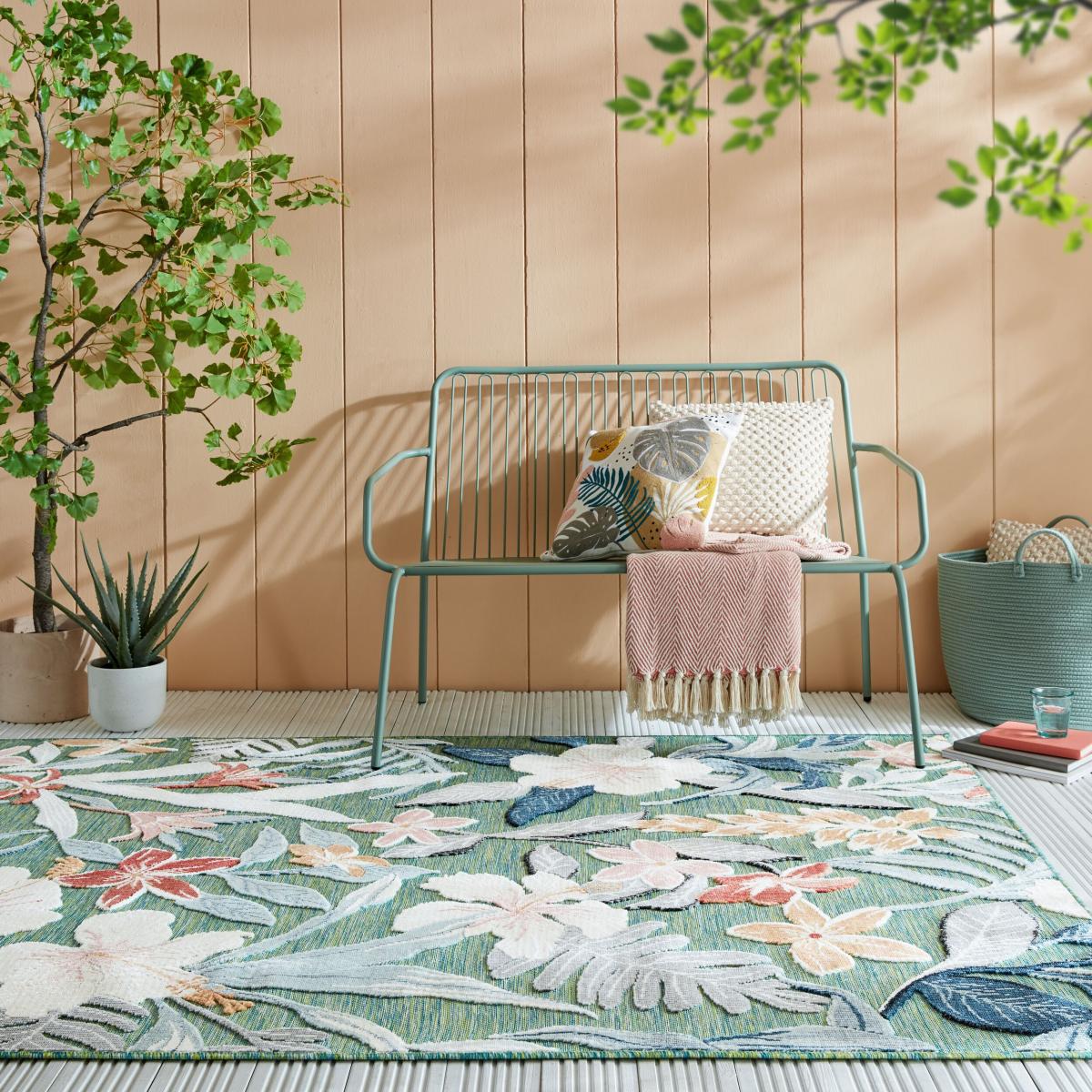 Tropical Floral Indoor Outdoor Rug MultiColoured – image 2