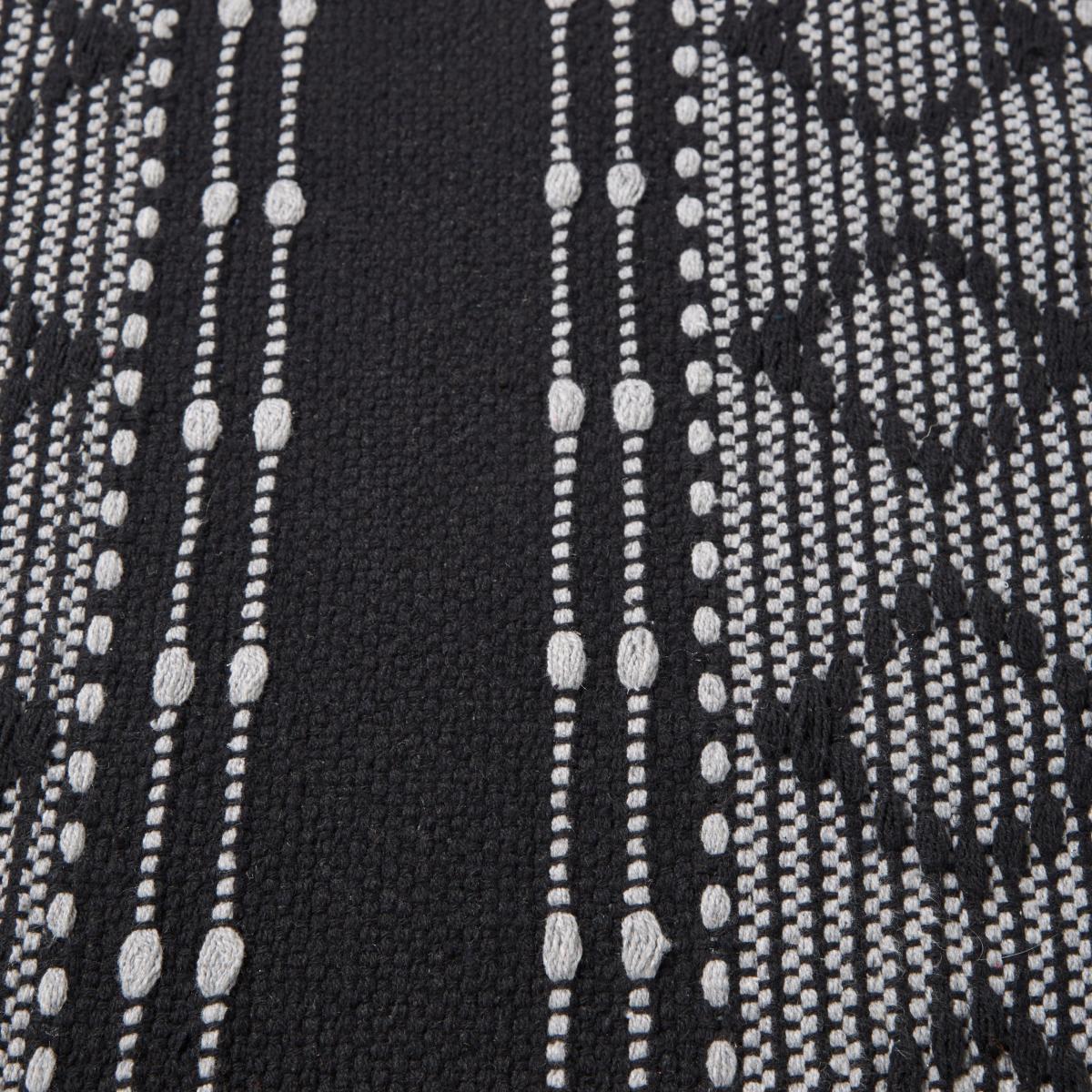 Woven Washable Diamond Rug Black – image 2