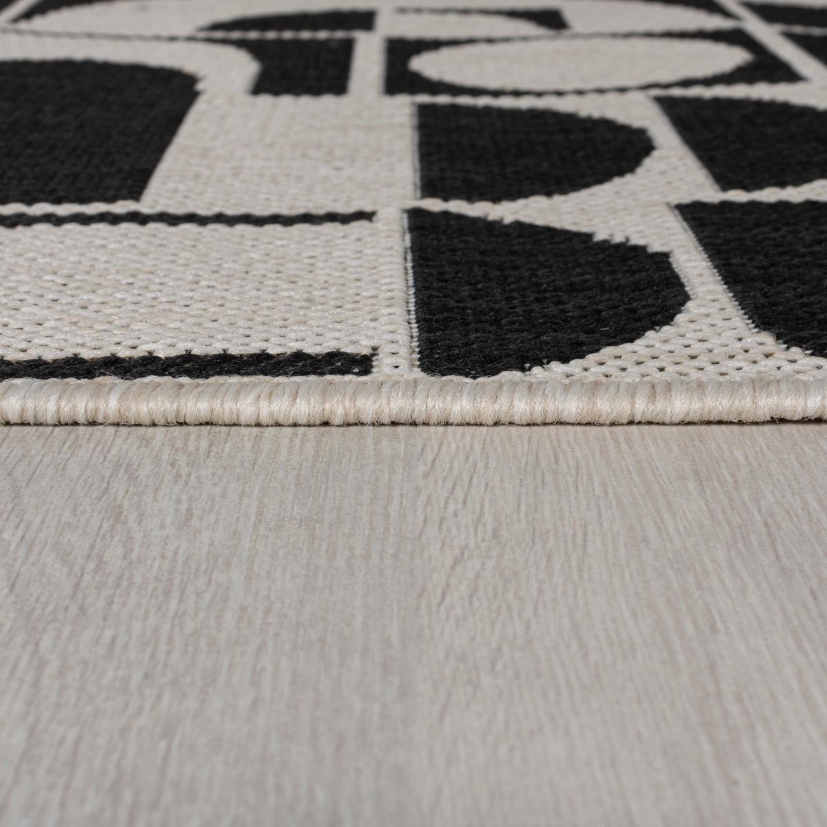 Curves Geo Indoor Outdoor Rug Black and white – image 4