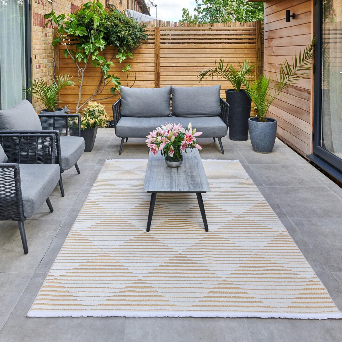 Jazz Geometric Indoor Outdoor Rug Jazz Amber – image 2