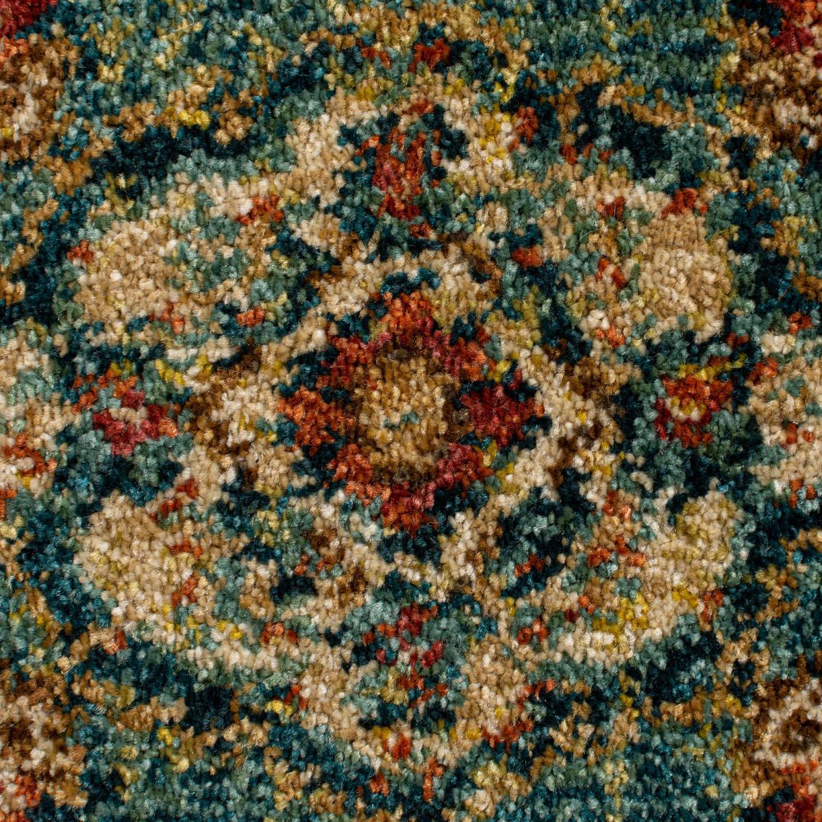 Priya Traditional Rug Brown, Green and Yellow – image 3