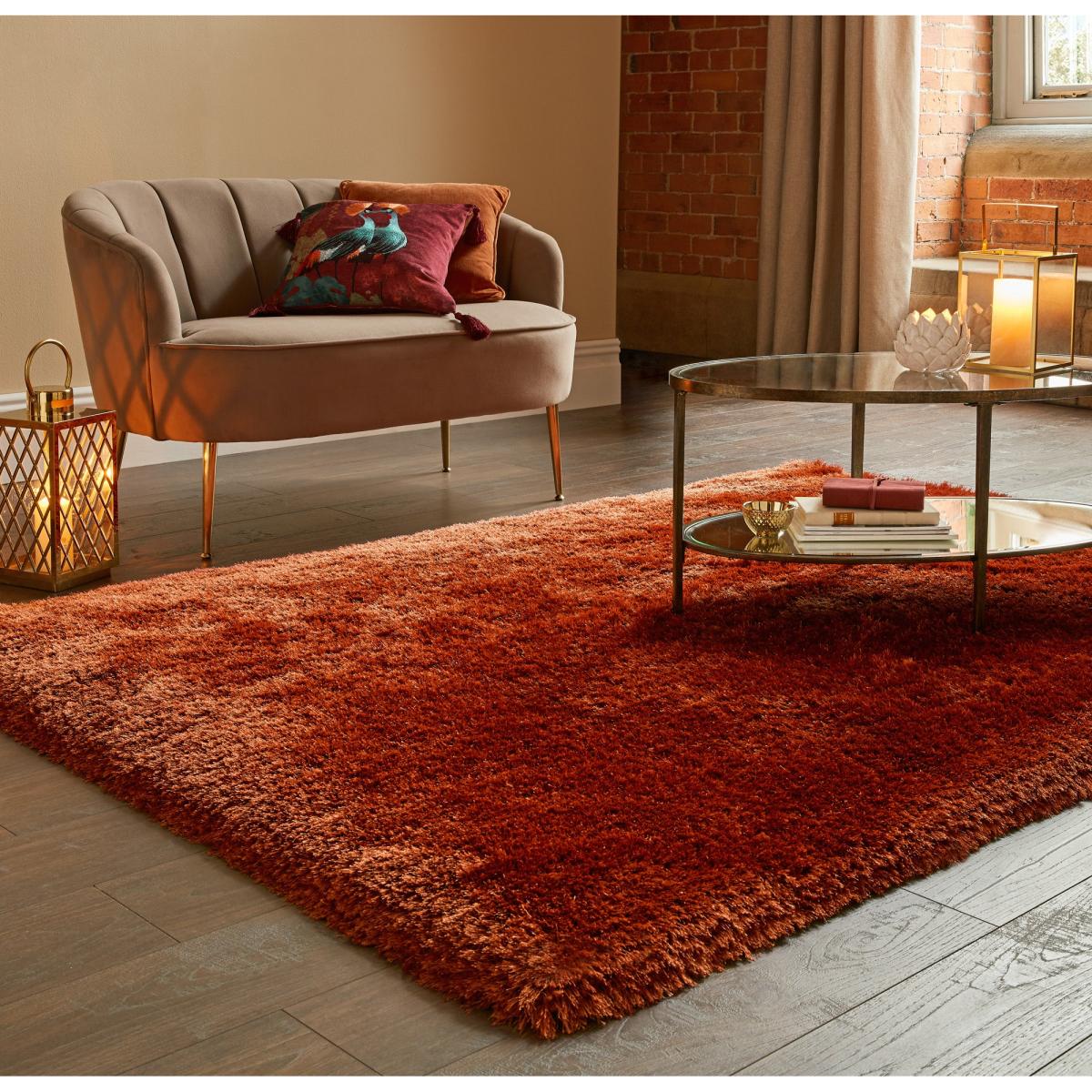 Jewel Shaggy Rug Orange – image 1
