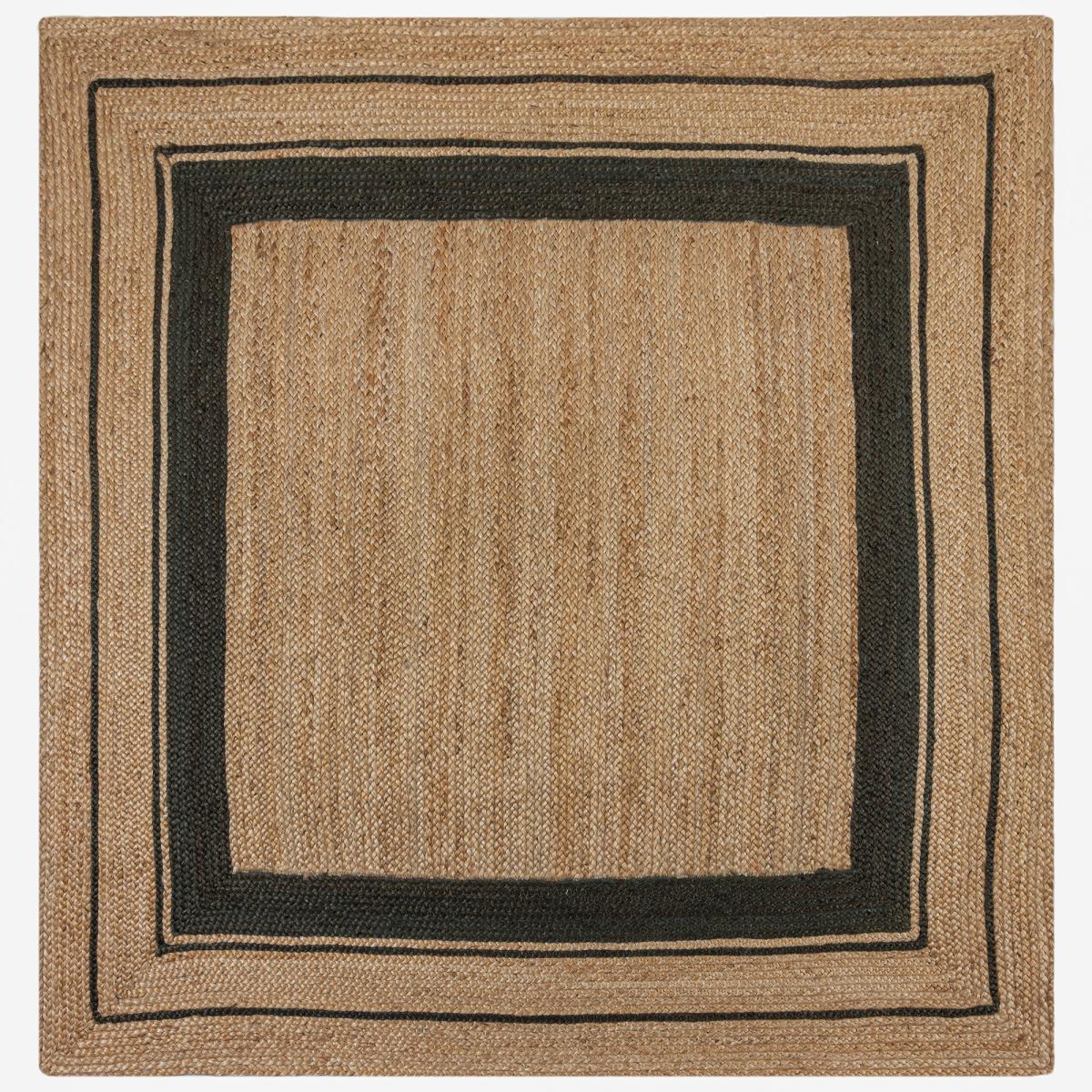 Stanford Churchgate Border Jute Square Rug Stanford Border Natural and Navy – image 2